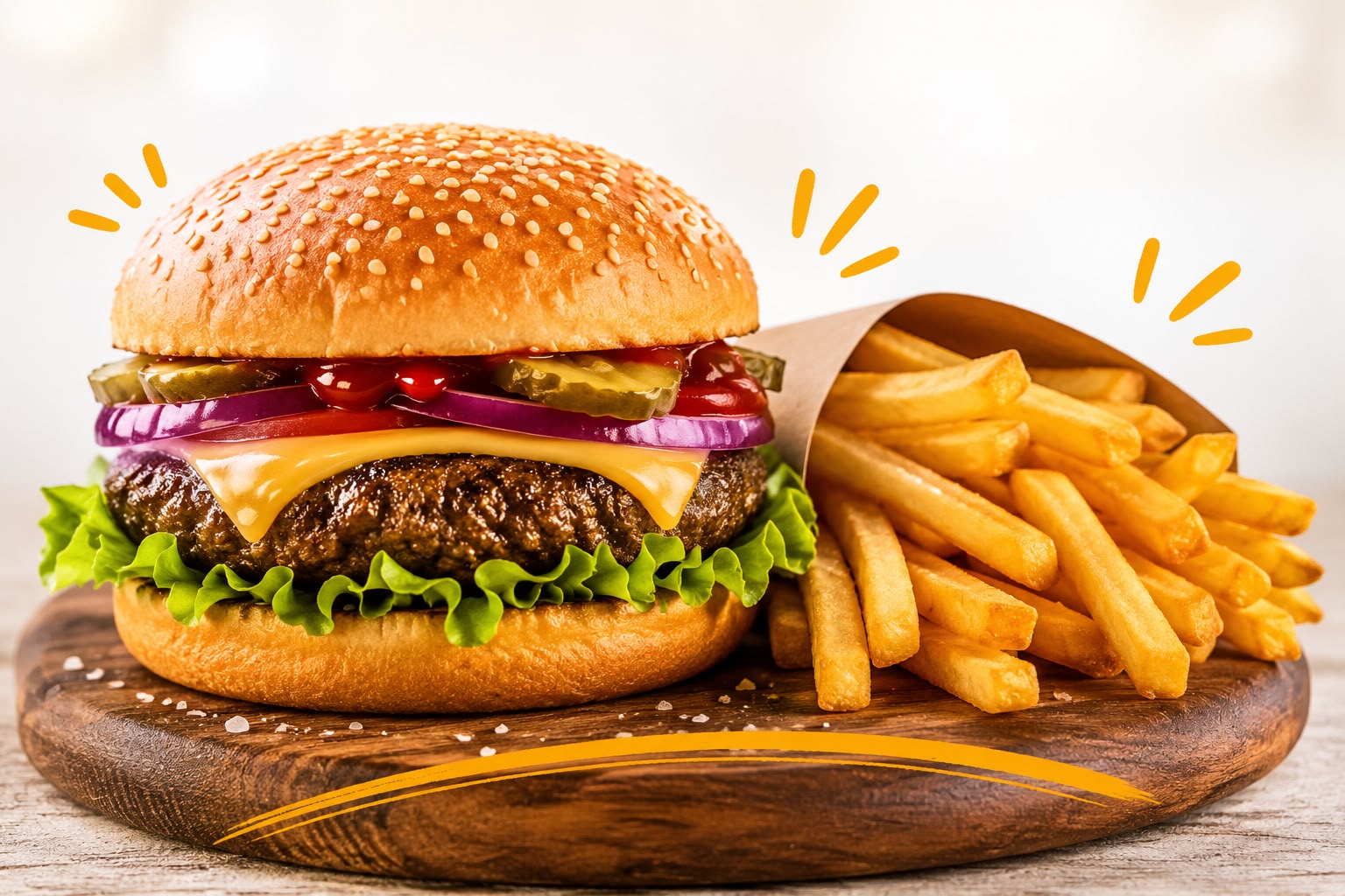 Hamburguesas y papas 